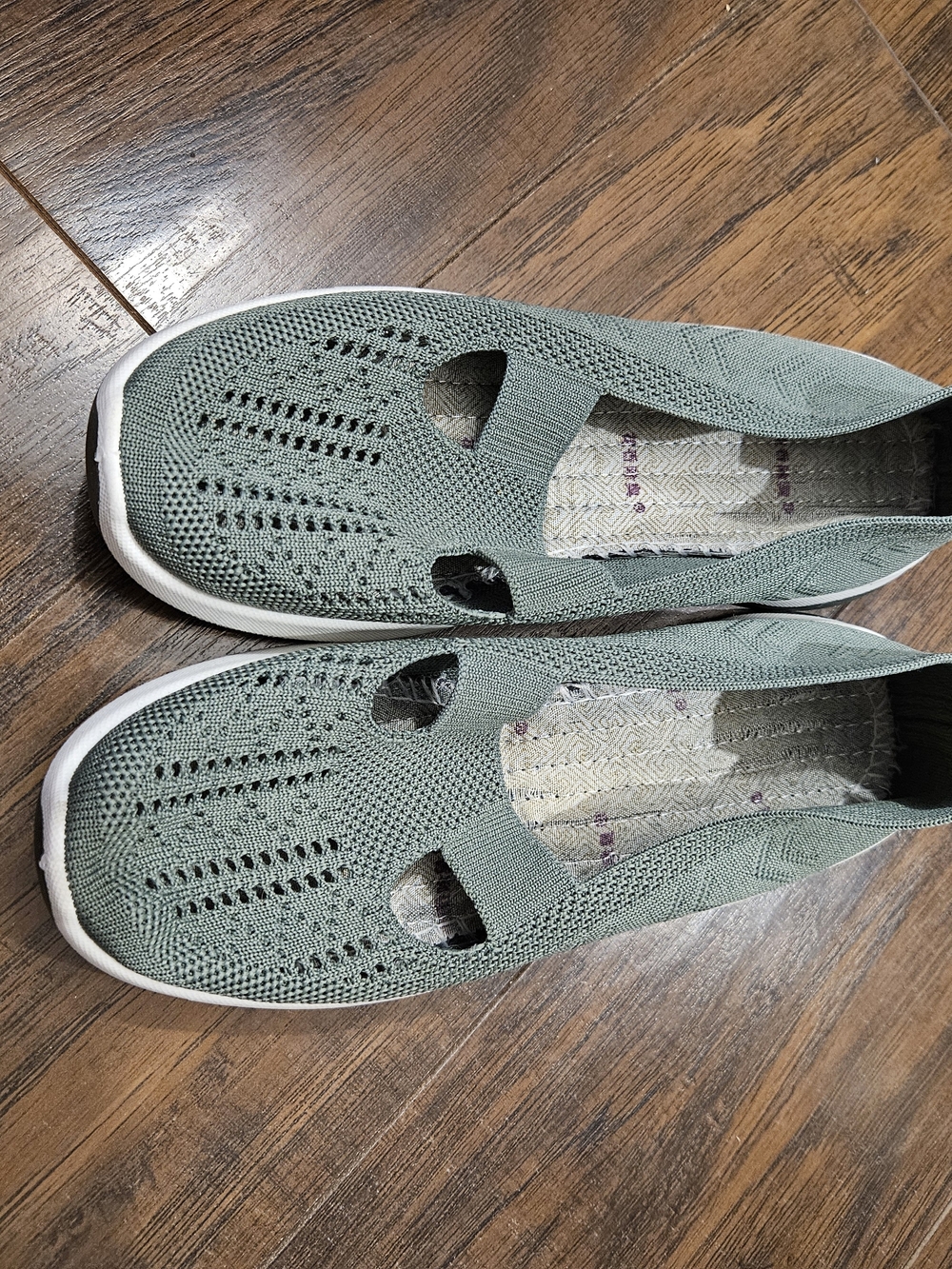 Sage Green Knit Slip-On Women's Casual Loafers